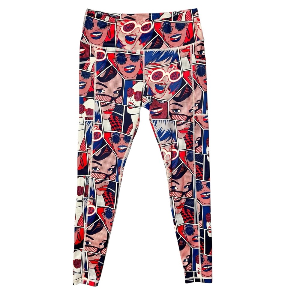 Constantly Varied Gear Pop Art Comic Print Squat Proof Leggings Medium